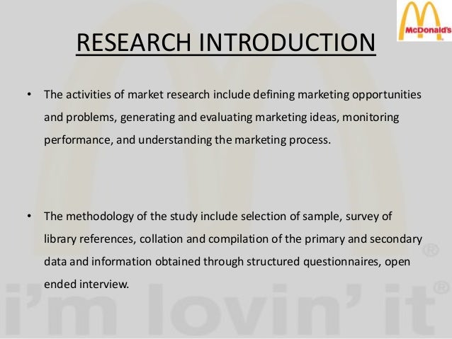 report on mcdonalds methodology of kfc
